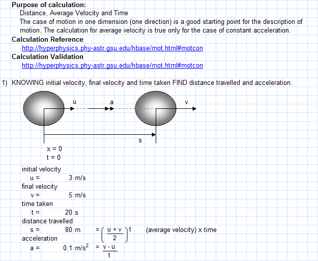 Constant Acceleration Motion Calculations.xls